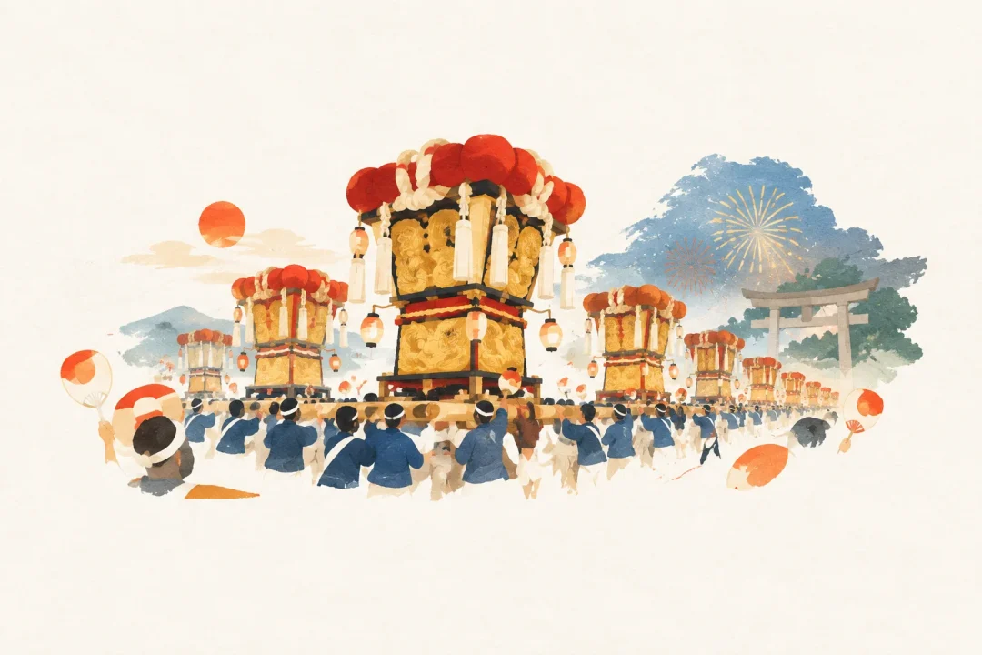 琴弾八幡宮大祭をテーマにした祭りのイメージ