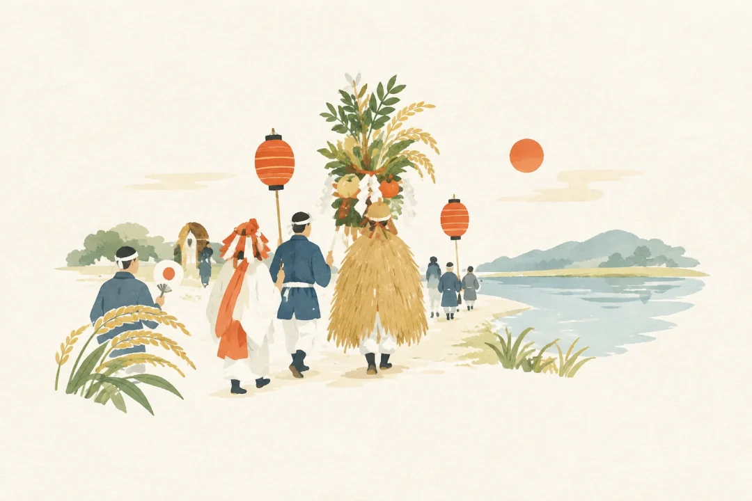 ひょうげ祭りをテーマにした祭りのイメージ