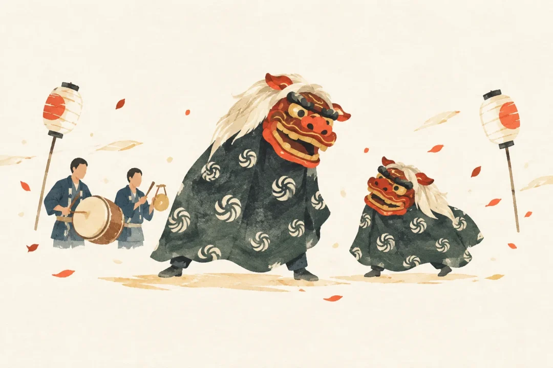 獅子舞フェスタをテーマにした祭りのイメージ