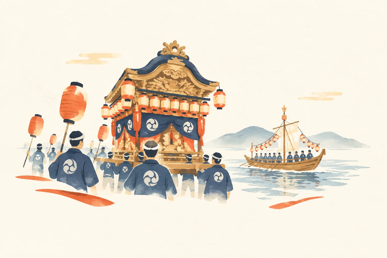 新居大島八幡宮祭礼をテーマにした祭りのイメージ