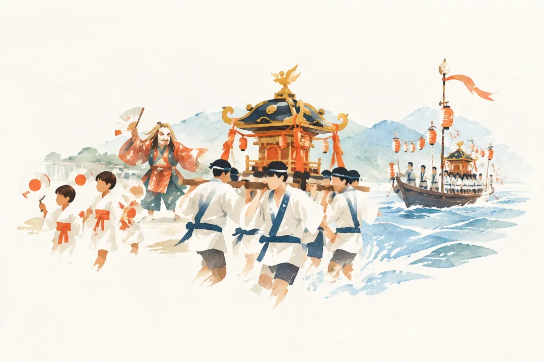 和霊大祭をテーマにした祭りのイメージ