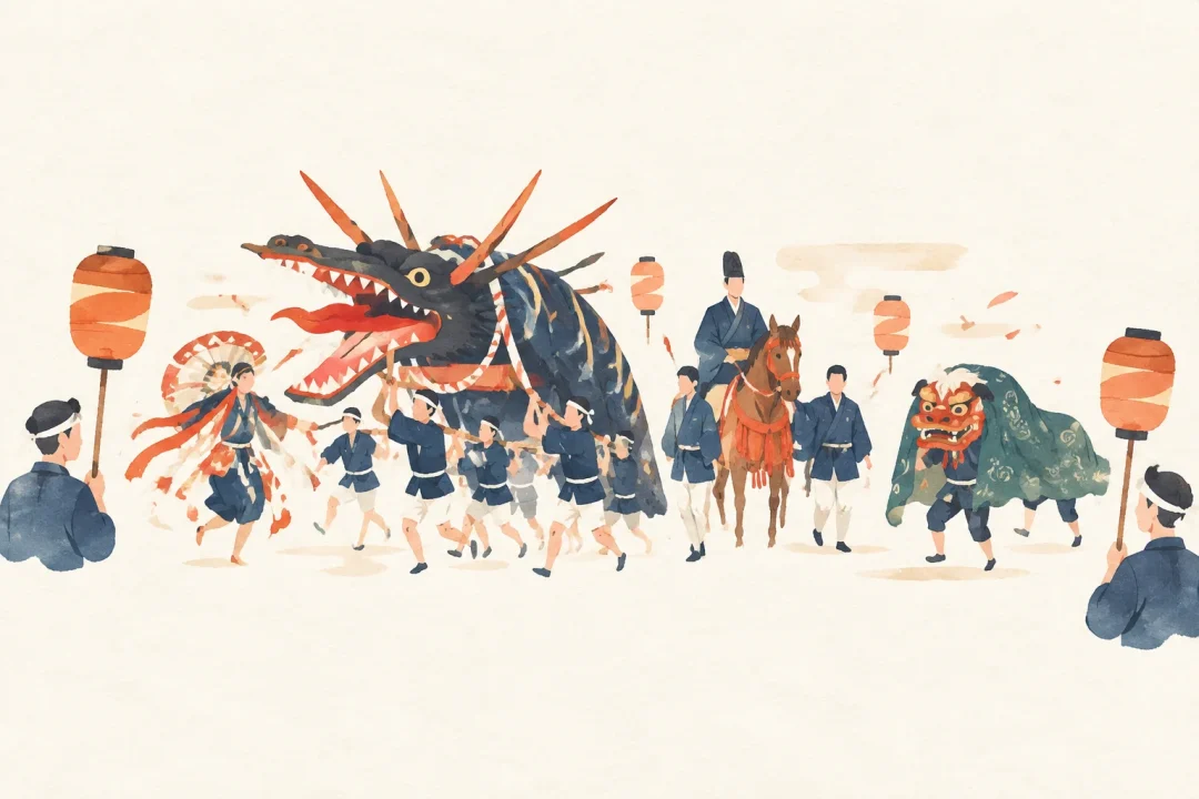 中島祇園祭りをテーマにした祭りのイメージ
