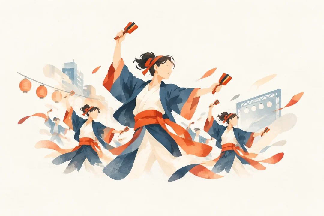 YOSAKOIさせぼ祭りをテーマにした祭りのイメージ