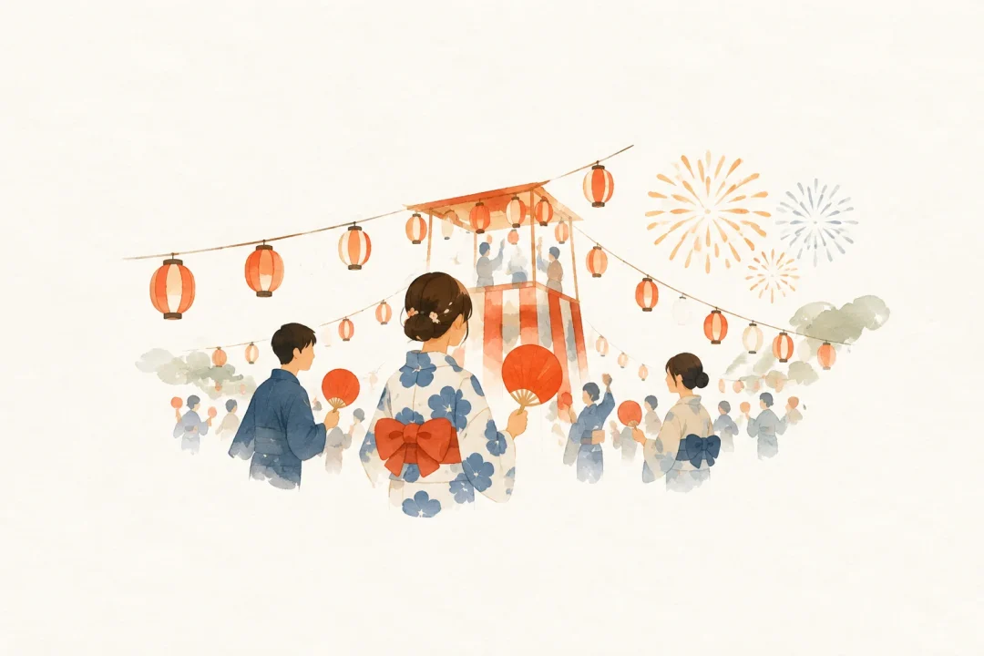 なんかん夏まつりをテーマにした祭りのイメージ