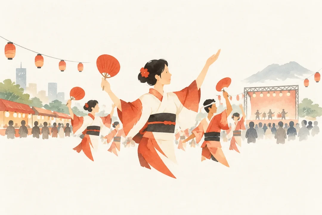 火の国まつりをテーマにした祭りのイメージ