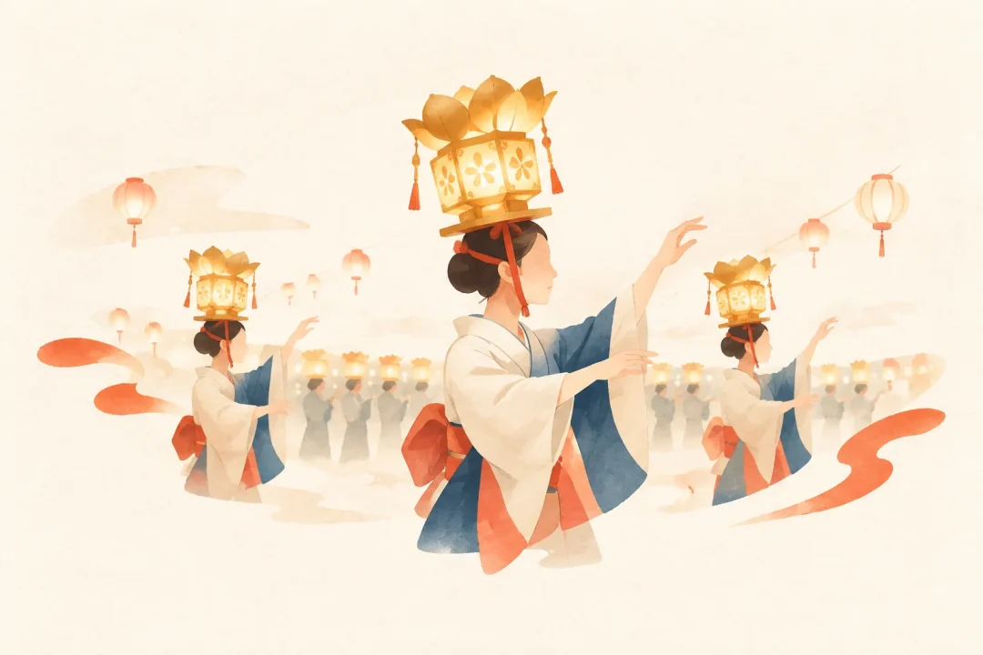 山鹿灯籠まつりをテーマにした祭りのイメージ