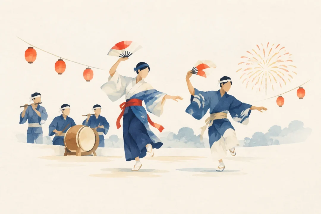 鶴崎踊をテーマにした祭りのイメージ
