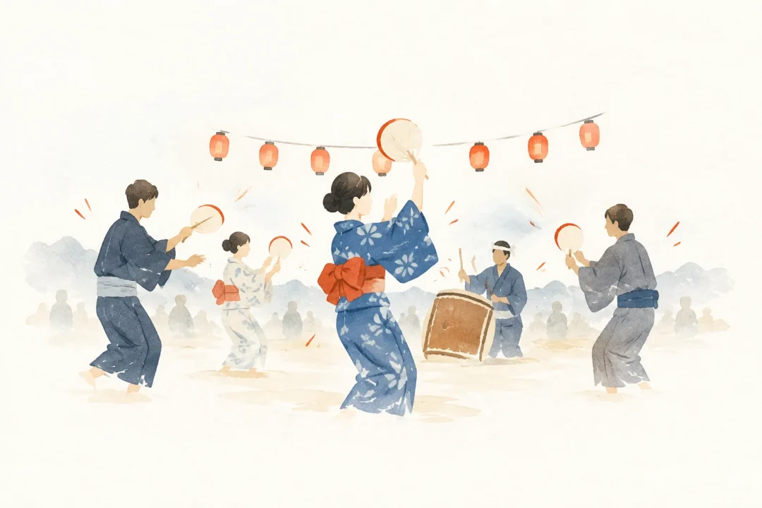 樋山路盆踊りをテーマにした祭りのイメージ