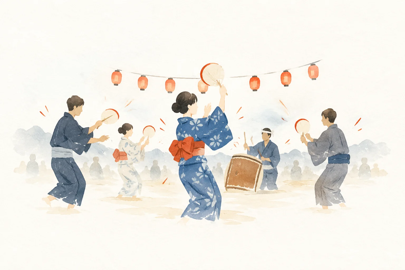 An image of a festival themed around the Hiyamaji Bon Odori