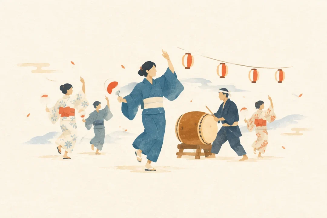 山家踊りをテーマにした祭りのイメージ