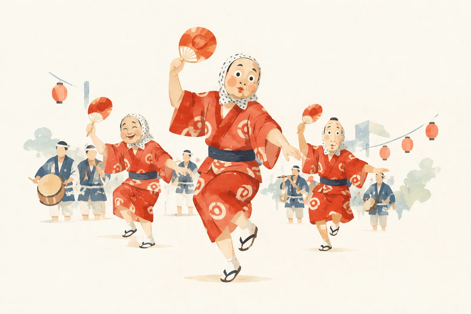 日向ひょっとこ夏祭りをテーマにした祭りのイメージ