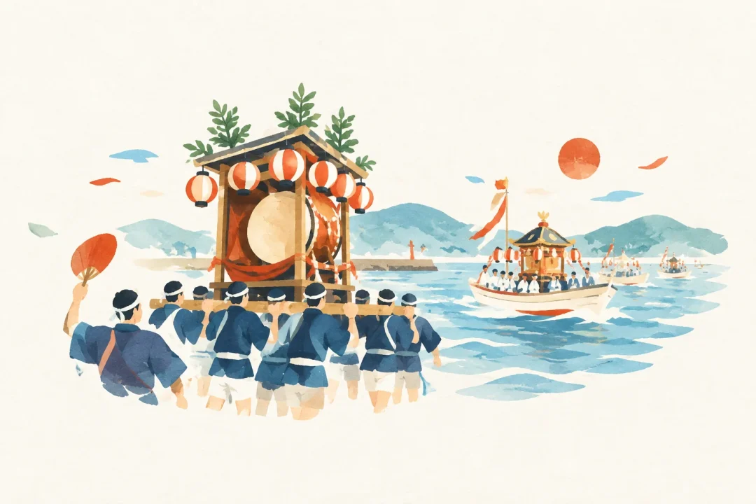 細島みなと祭りをテーマにした祭りのイメージ