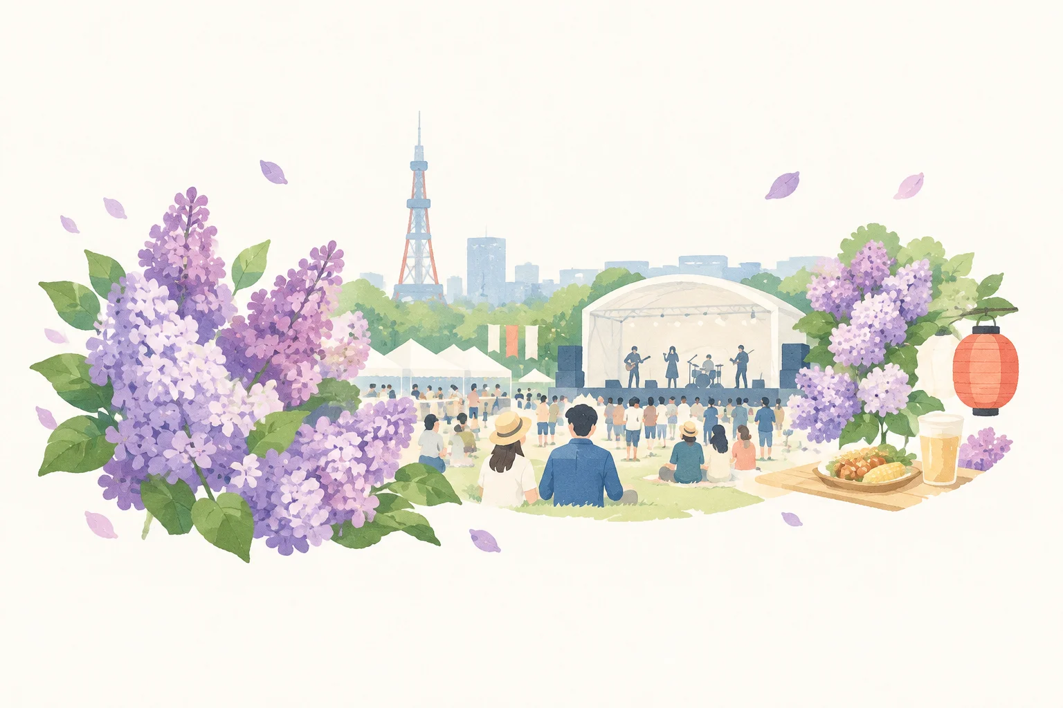さっぽろライラックまつりをテーマにした祭りのイメージ