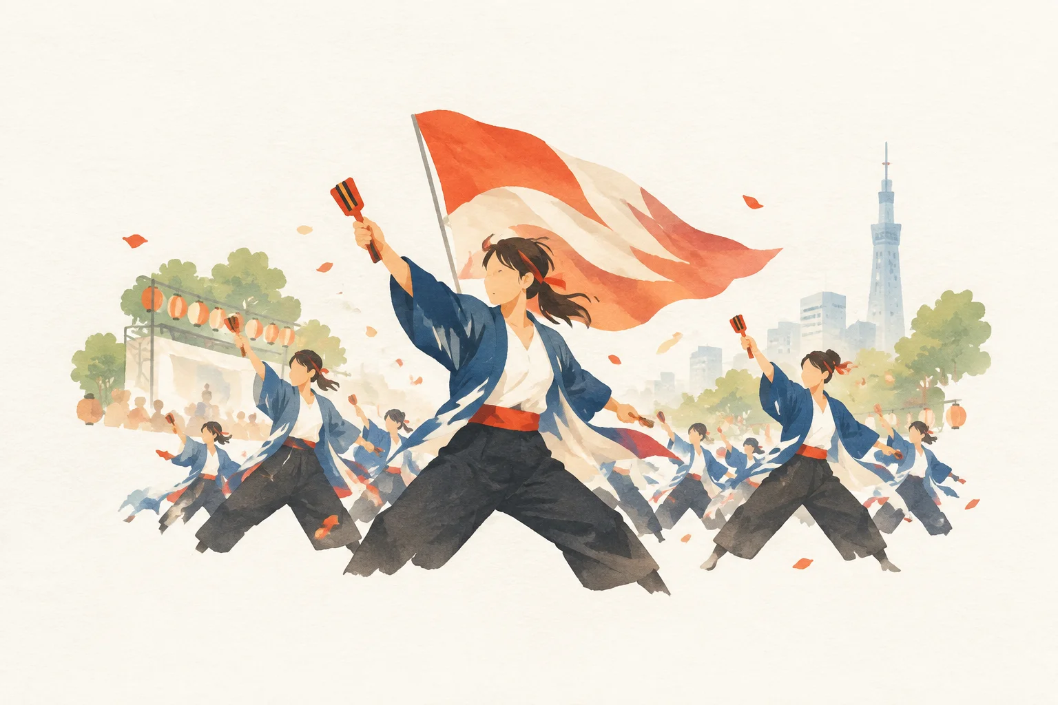 YOSAKOIソーラン祭りをテーマにした祭りのイメージ