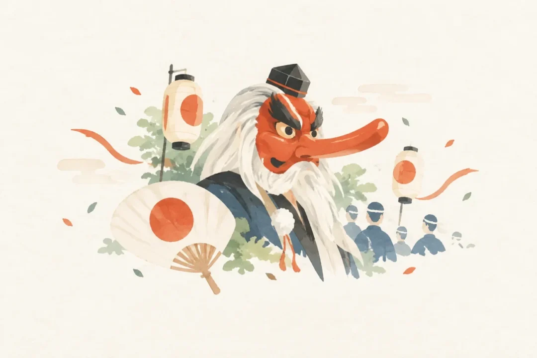 天狗祭をテーマにした祭りのイメージ