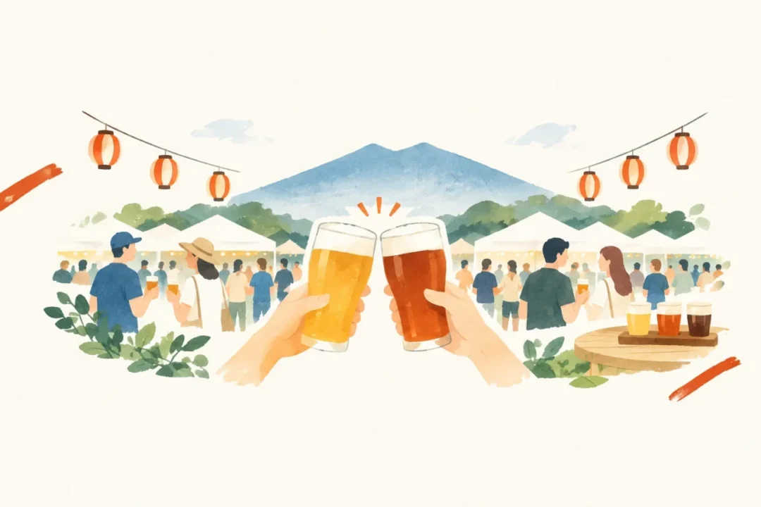 つくばクラフトビアフェスをテーマにした祭りのイメージ