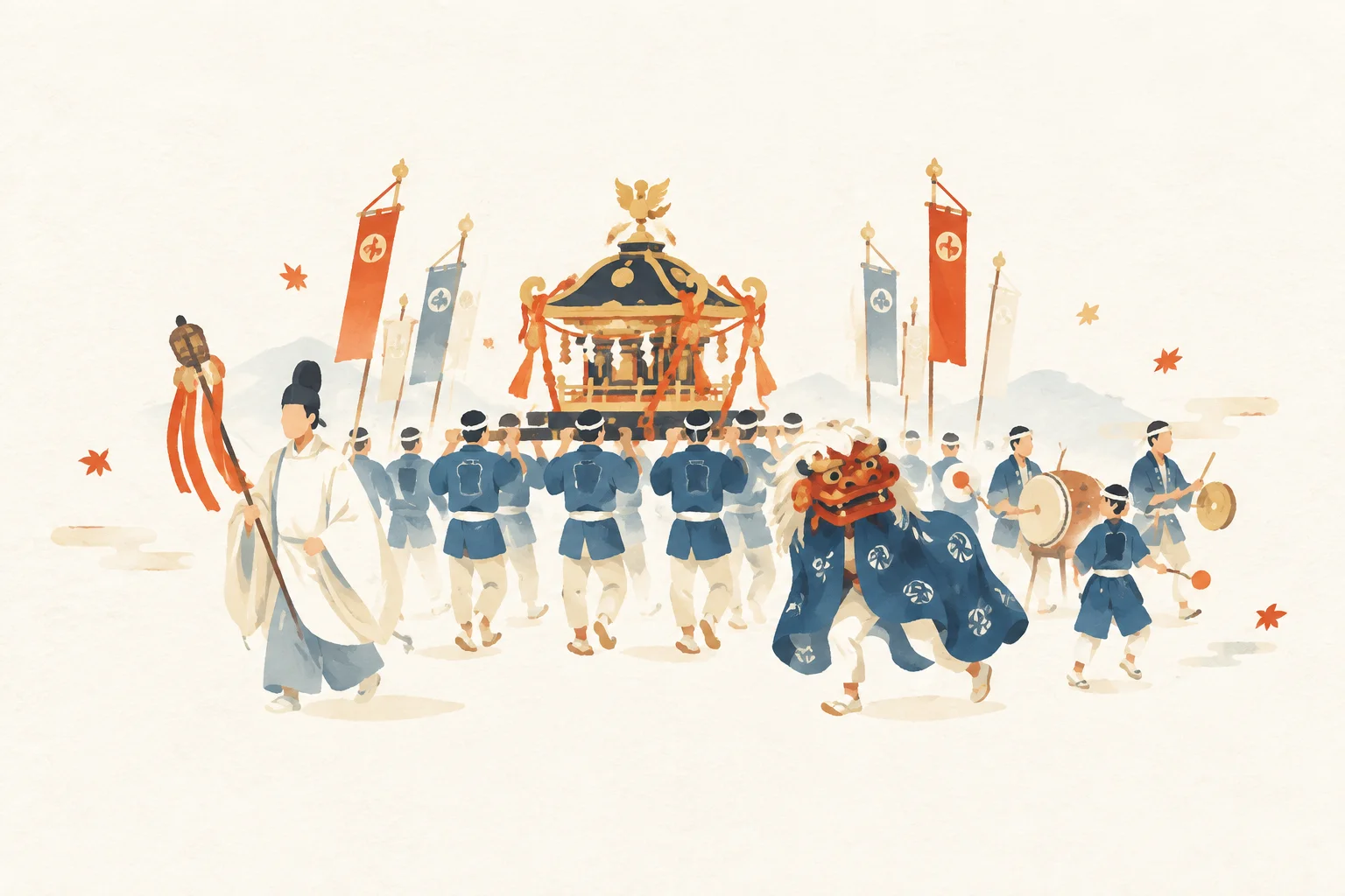 六保祭をテーマにした祭りのイメージ