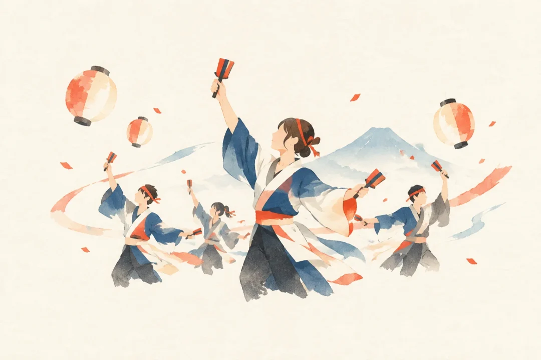 静岡おだっくい祭りをテーマにした祭りのイメージ