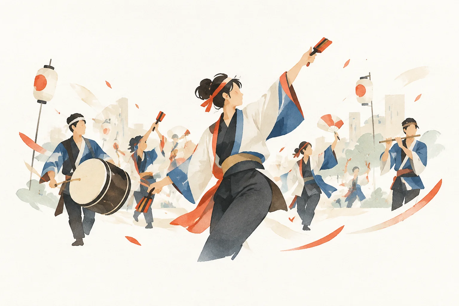 以滨松顽固祭为主题的祭典意象图