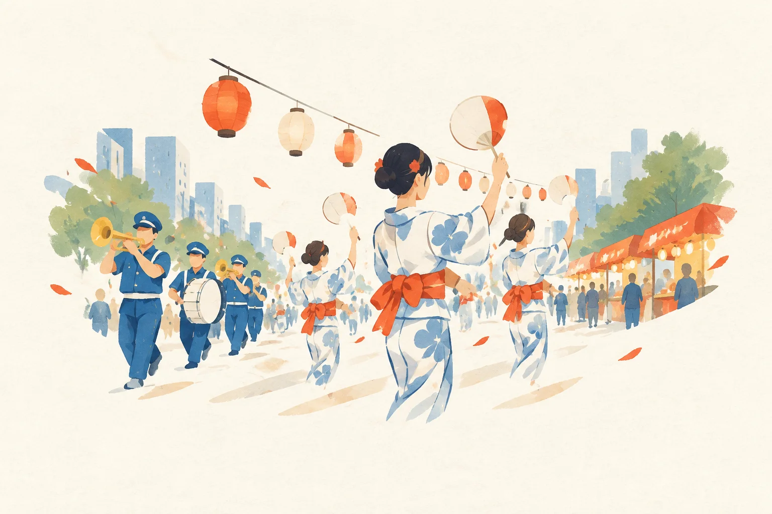An illustration themed around the Hirokoji Summer Festival
