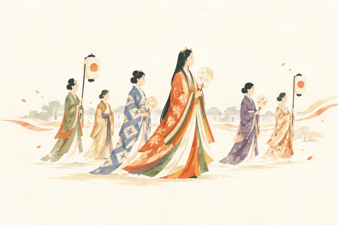 染織祭をテーマにした祭りのイメージ