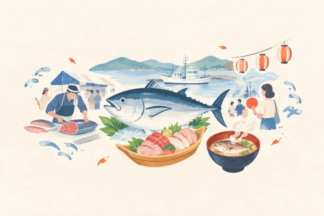 まいづる魚まつりをテーマにした祭りのイメージ