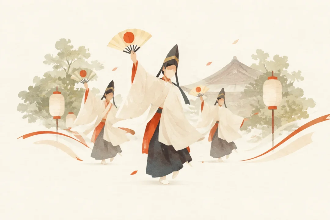 松尾寺の仏舞をテーマにした祭りのイメージ