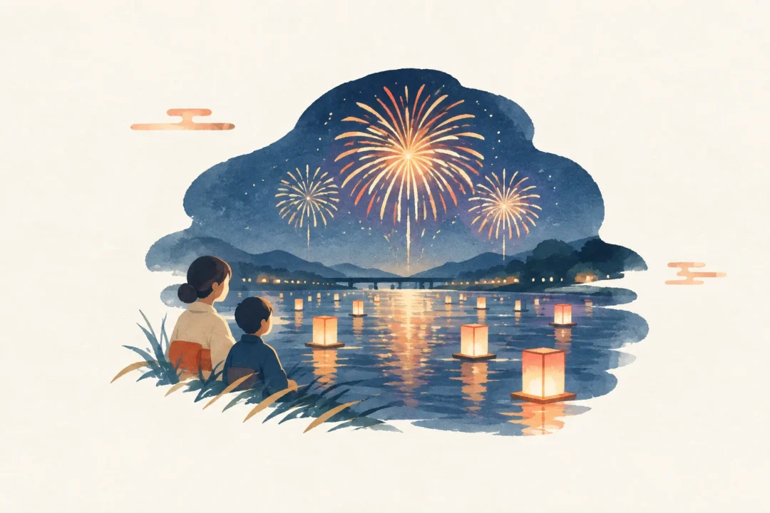 やぎの花火大会をテーマにした祭りのイメージ