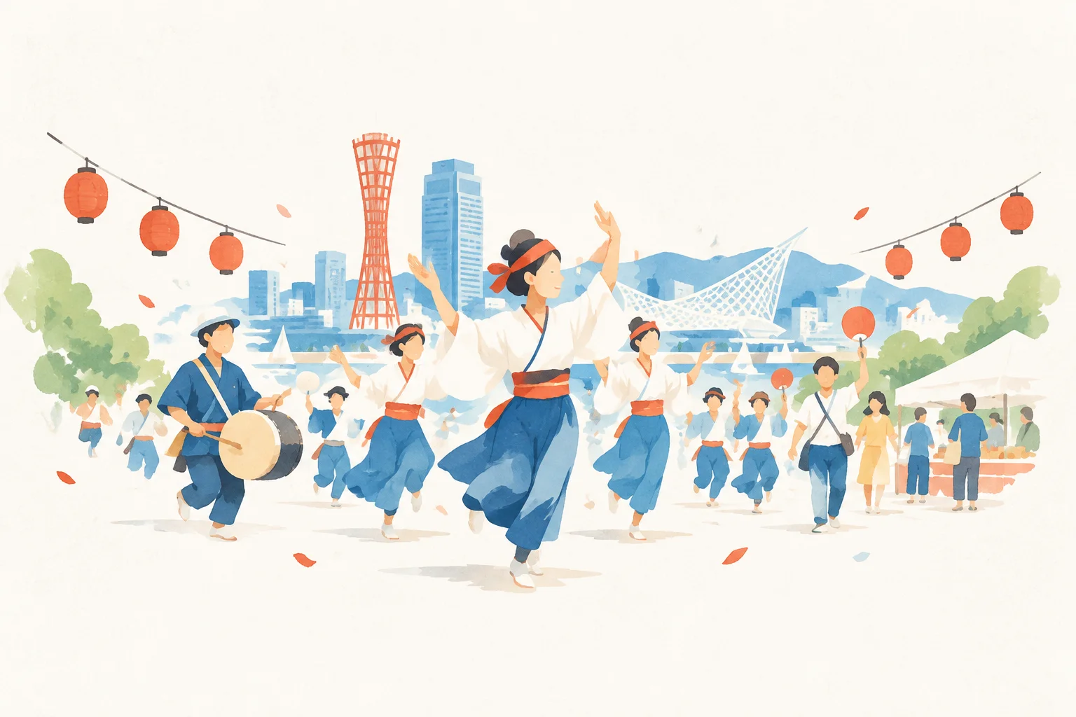 神戸まつりをテーマにした祭りのイメージ