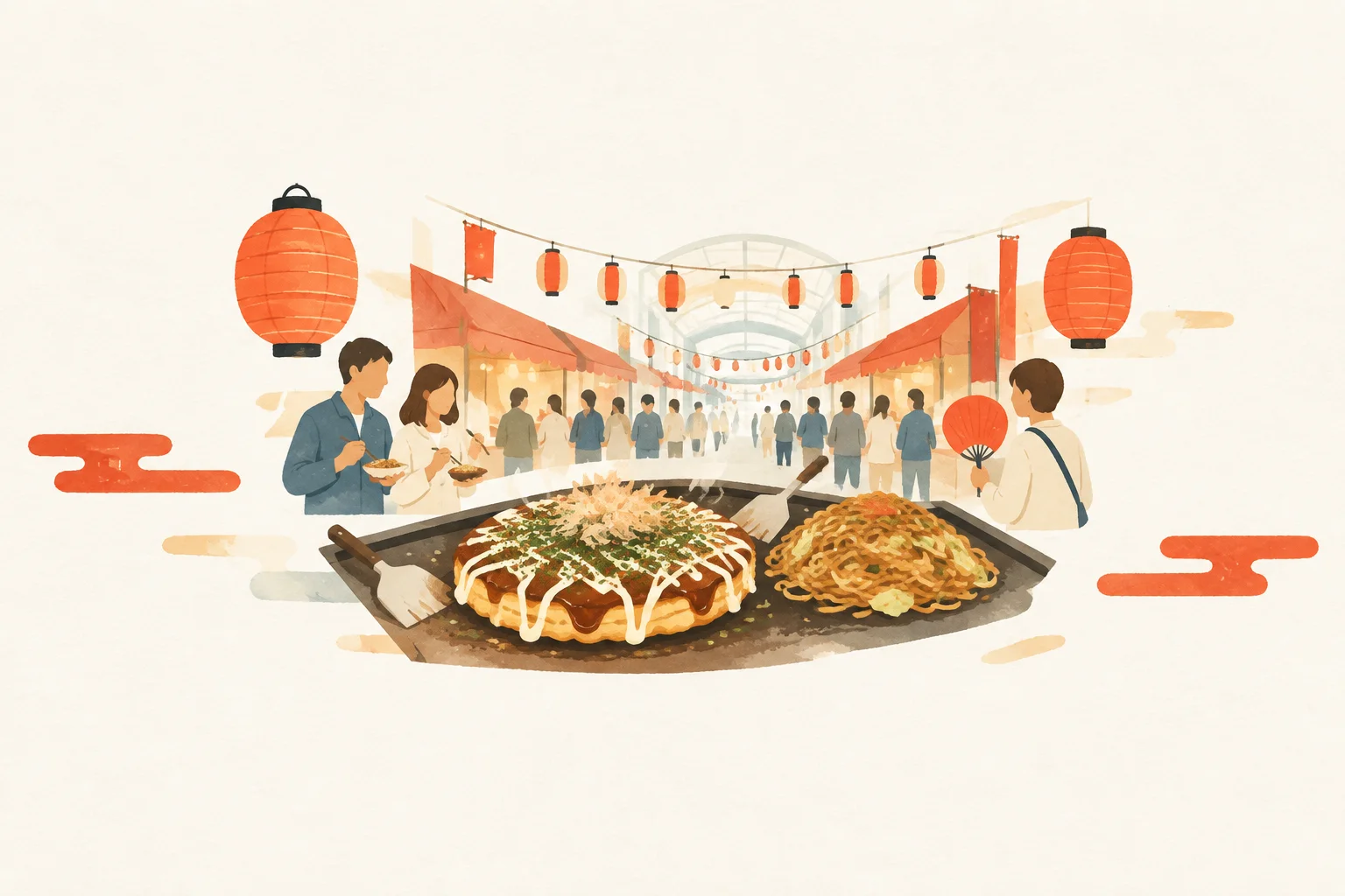 Illustration of a festival themed around the Teppan Konamon Festival