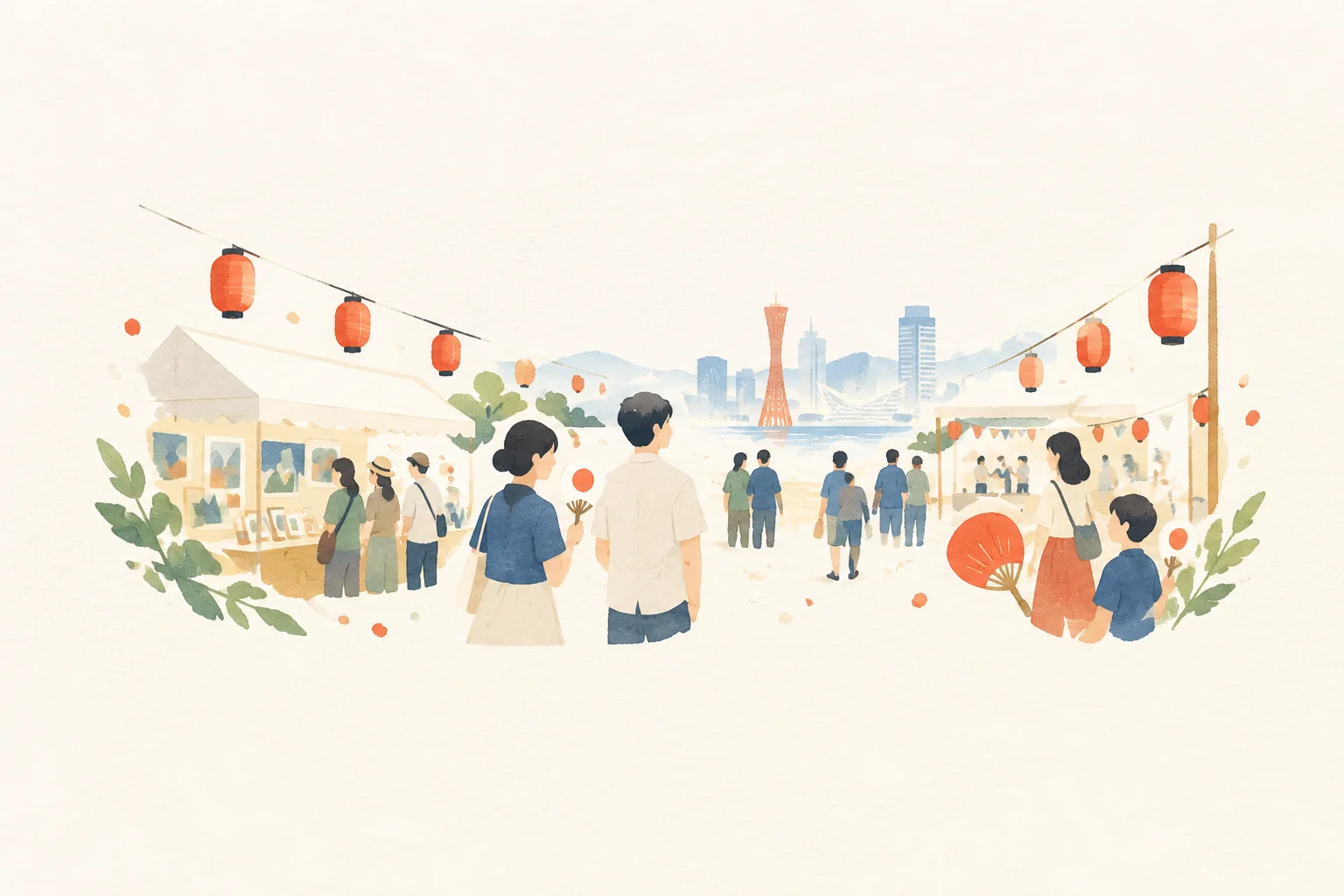An illustration of a festival themed around Machi no Bunkasai