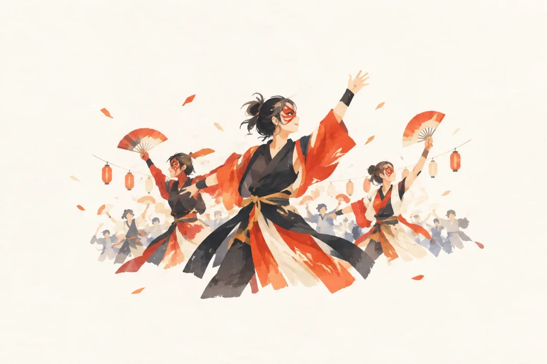 おかやま桃太郎まつりをテーマにした祭りのイメージ