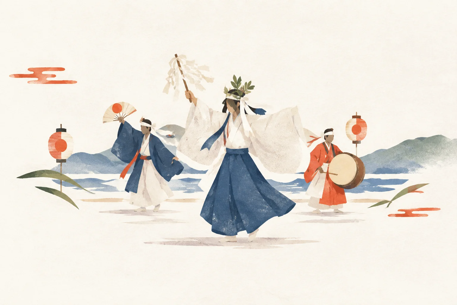 以鹈鸟神乐为主题的祭典示意图