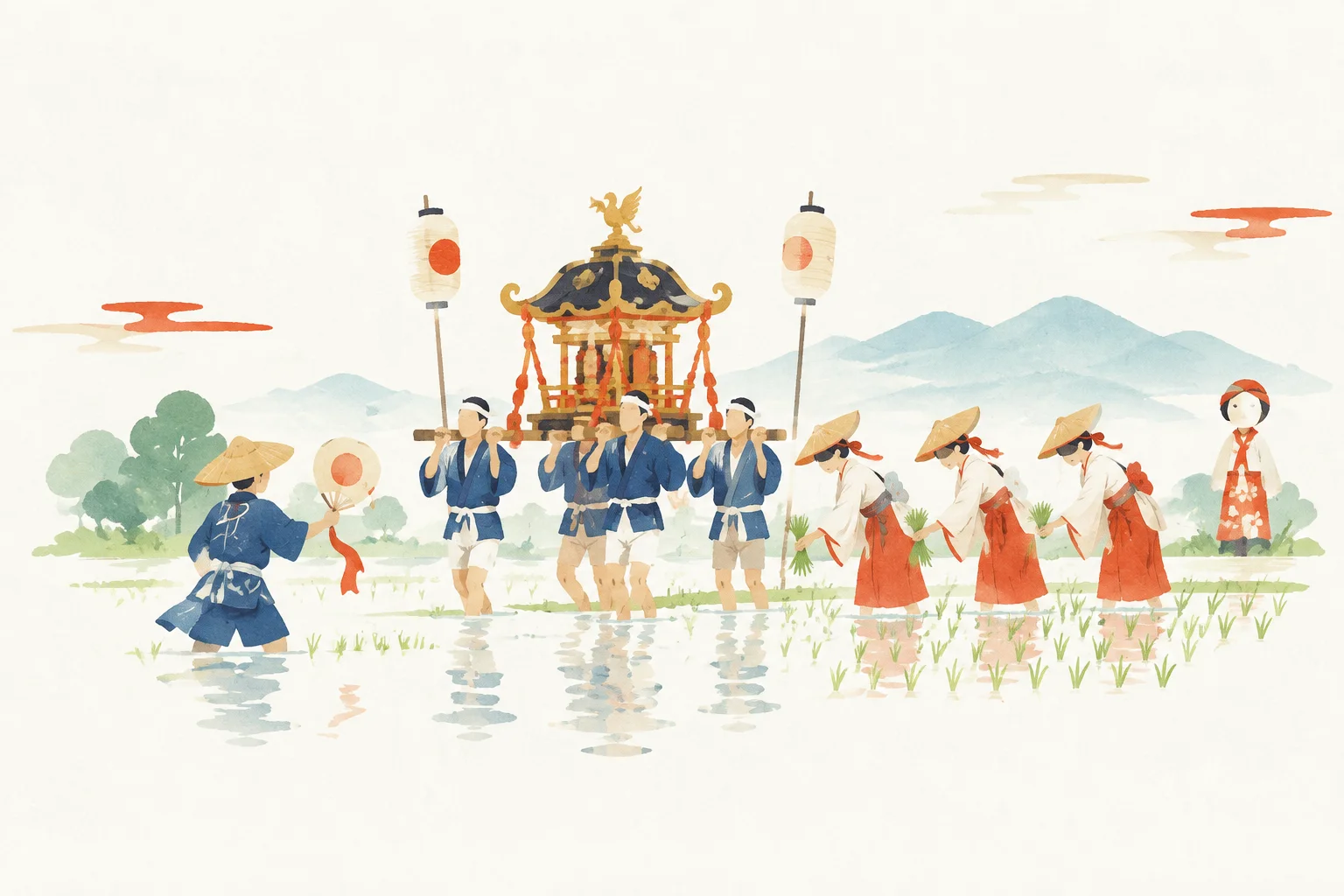 以會津的御田植祭為主題的祭典意象