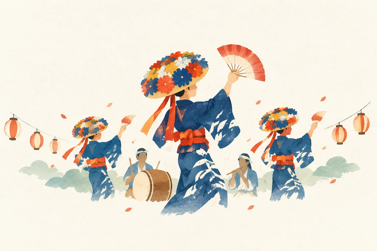 Illustration of a festival themed around Niijima no Ō-odori