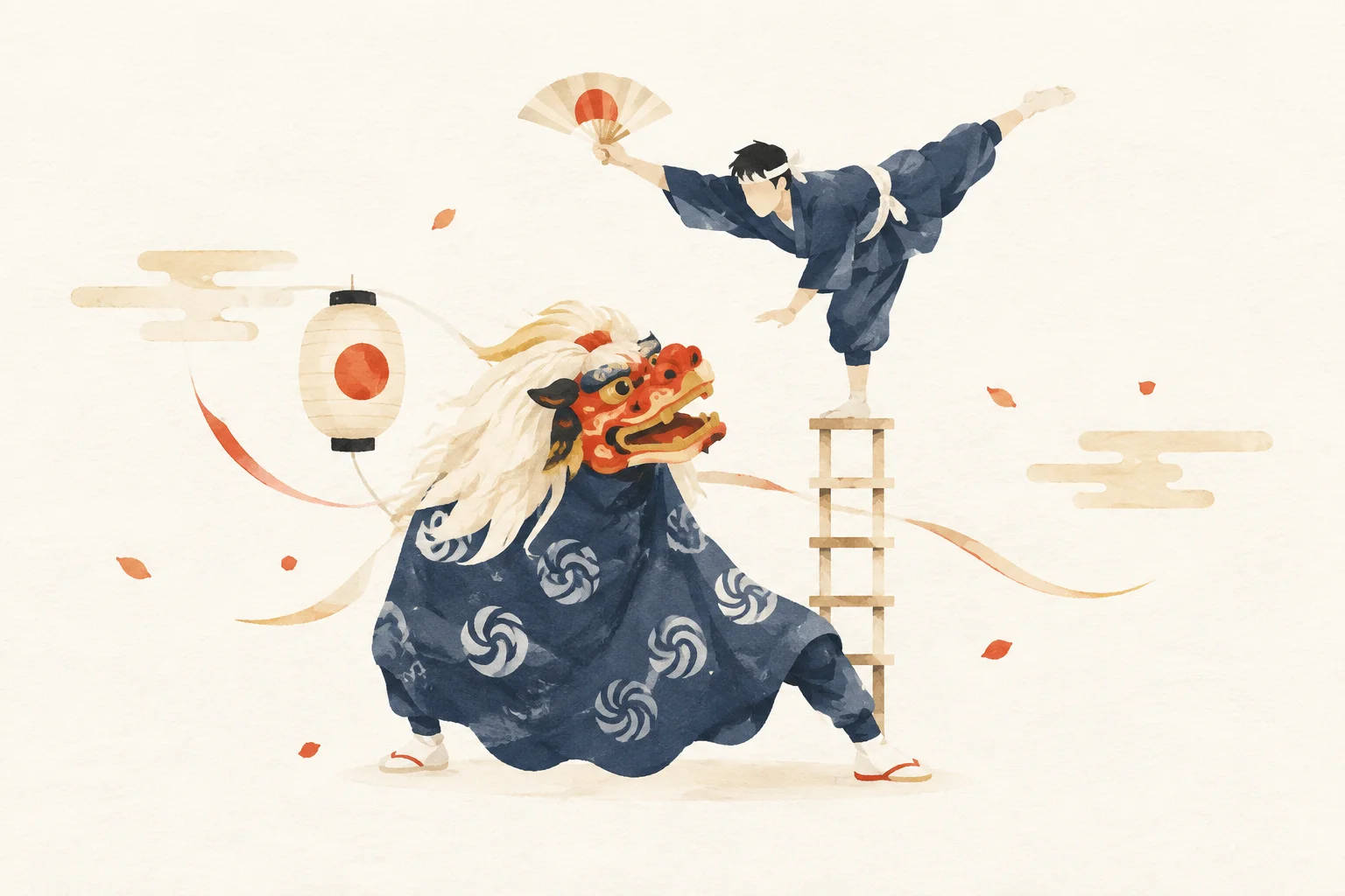 伊勢太神楽をテーマにした祭りのイメージ