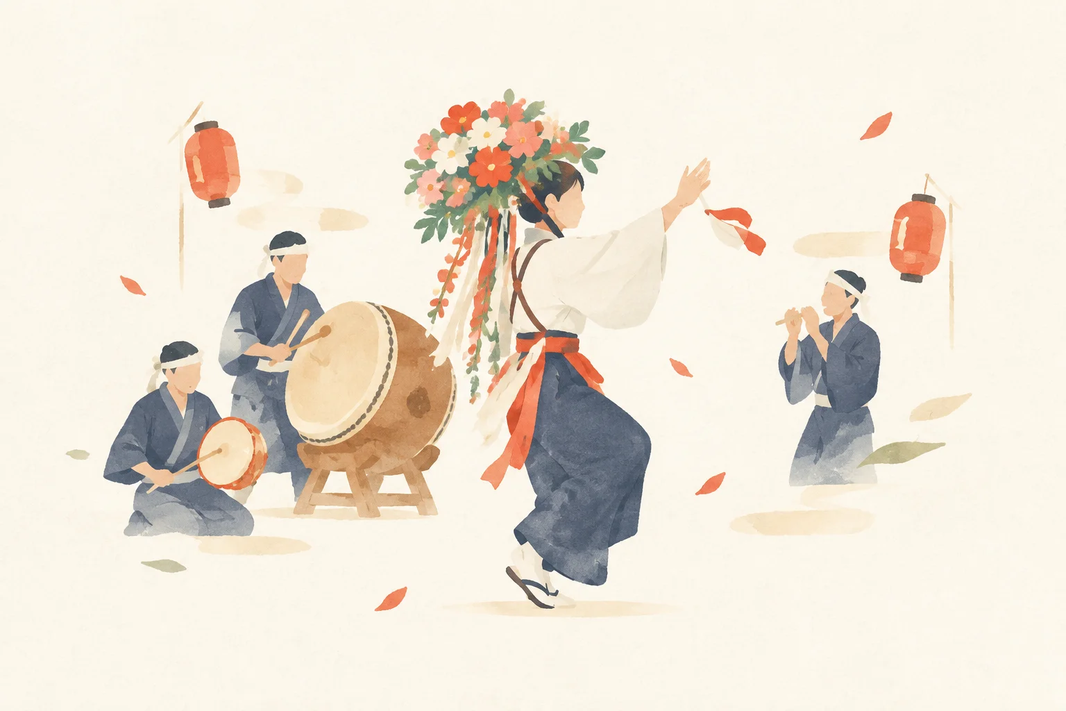 勝手神社の神事踊をテーマにした祭りのイメージ