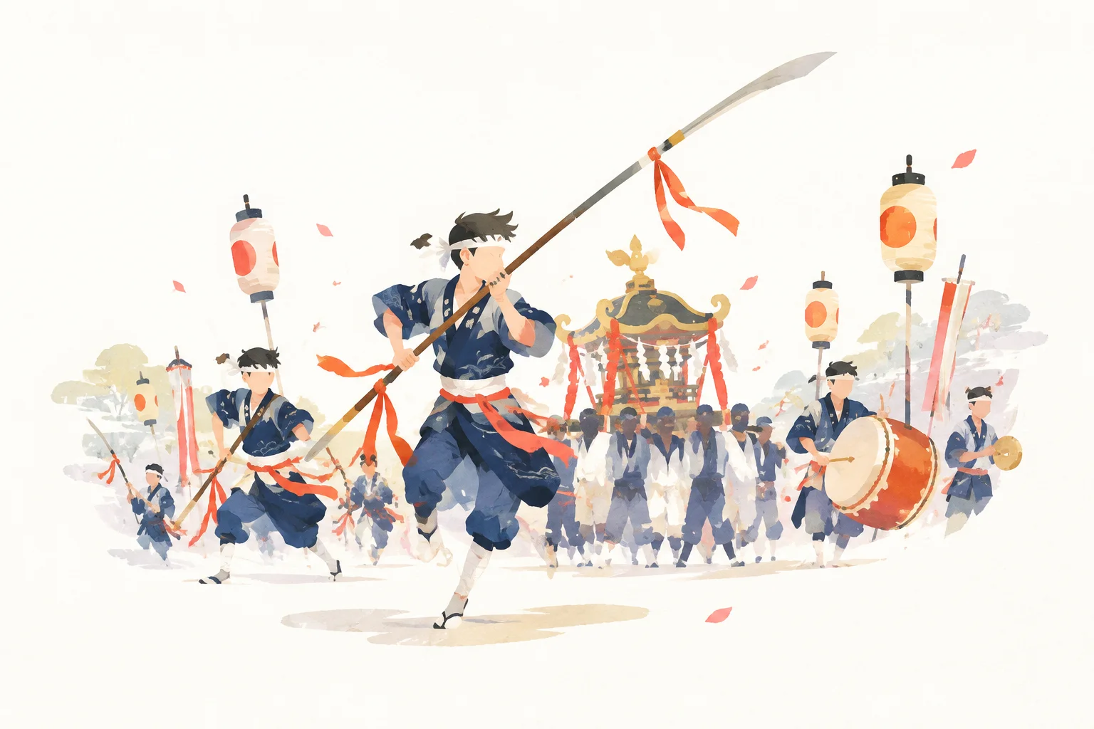 近江のケンケト祭り長刀振りをテーマにした祭りのイメージ