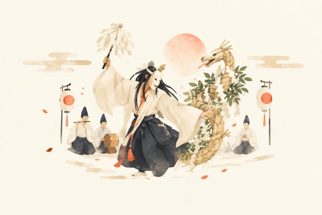 大元神楽をテーマにした祭りのイメージ