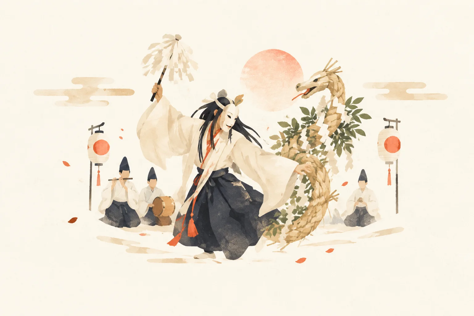 大元神楽をテーマにした祭りのイメージ