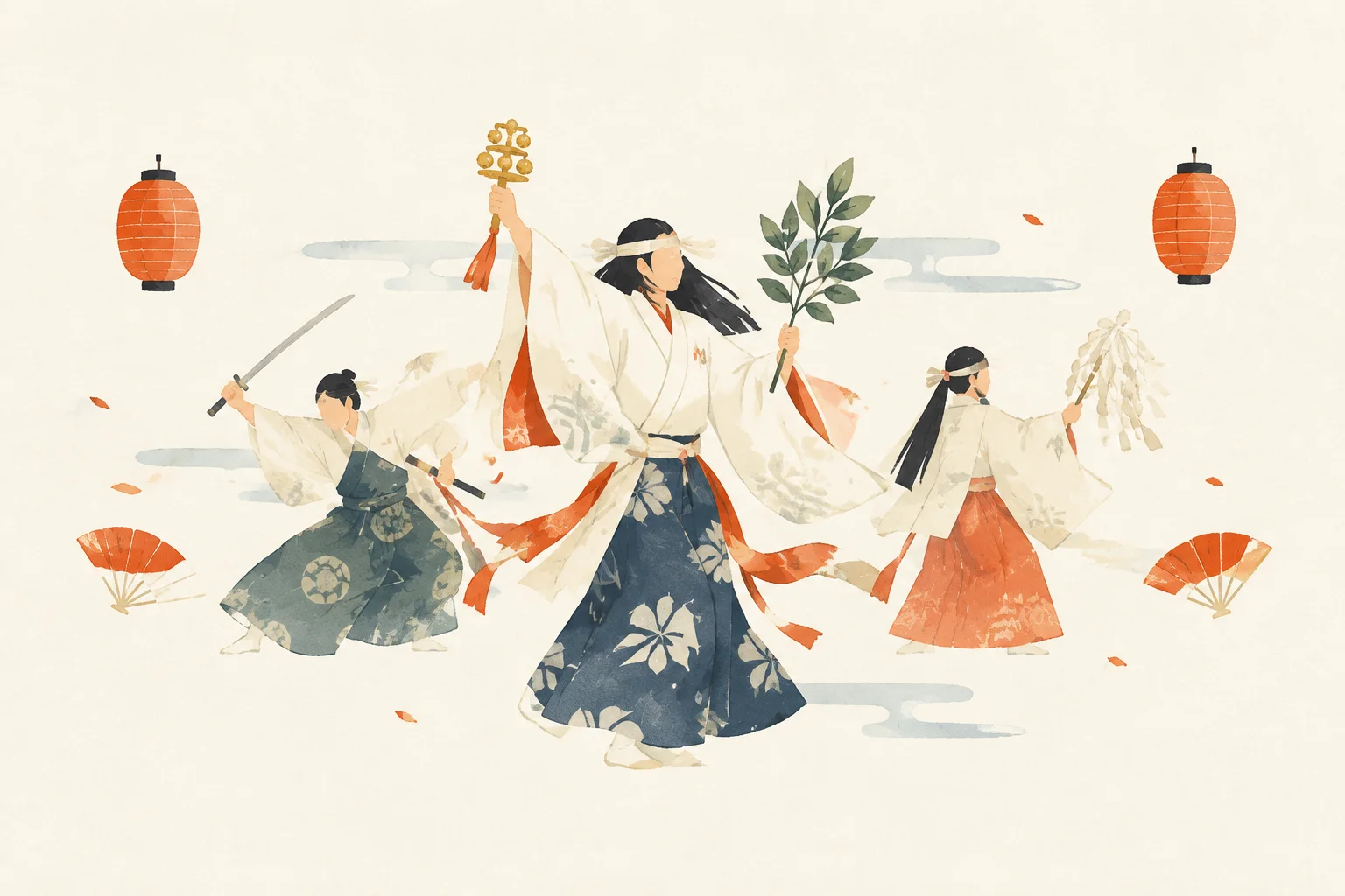以土佐神乐为主题的祭典示意图
