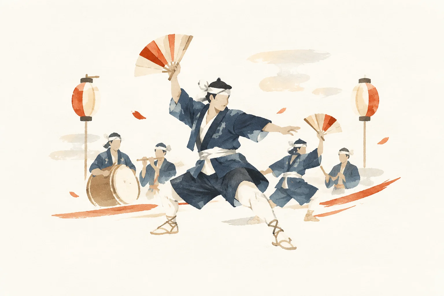 武雄の荒踊をテーマにした祭りのイメージ