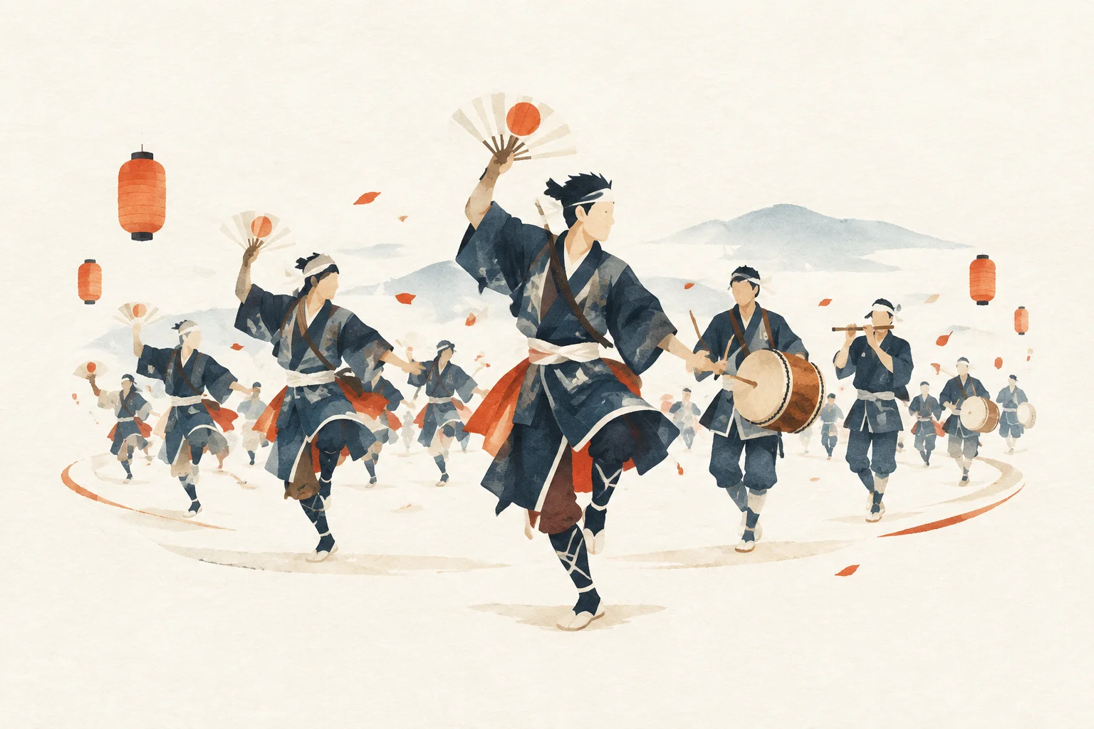 An image of a festival themed around Gokase no Arare Odori