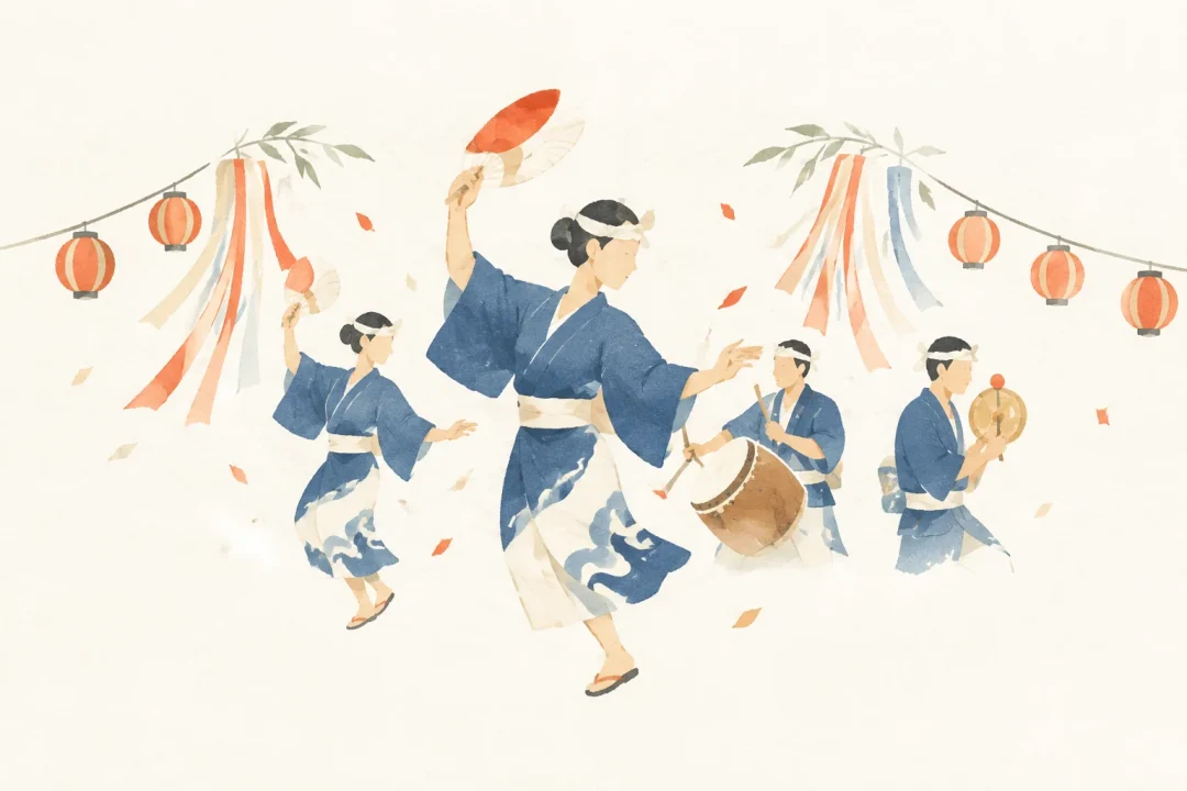 市来の七夕踊をテーマにした祭りのイメージ