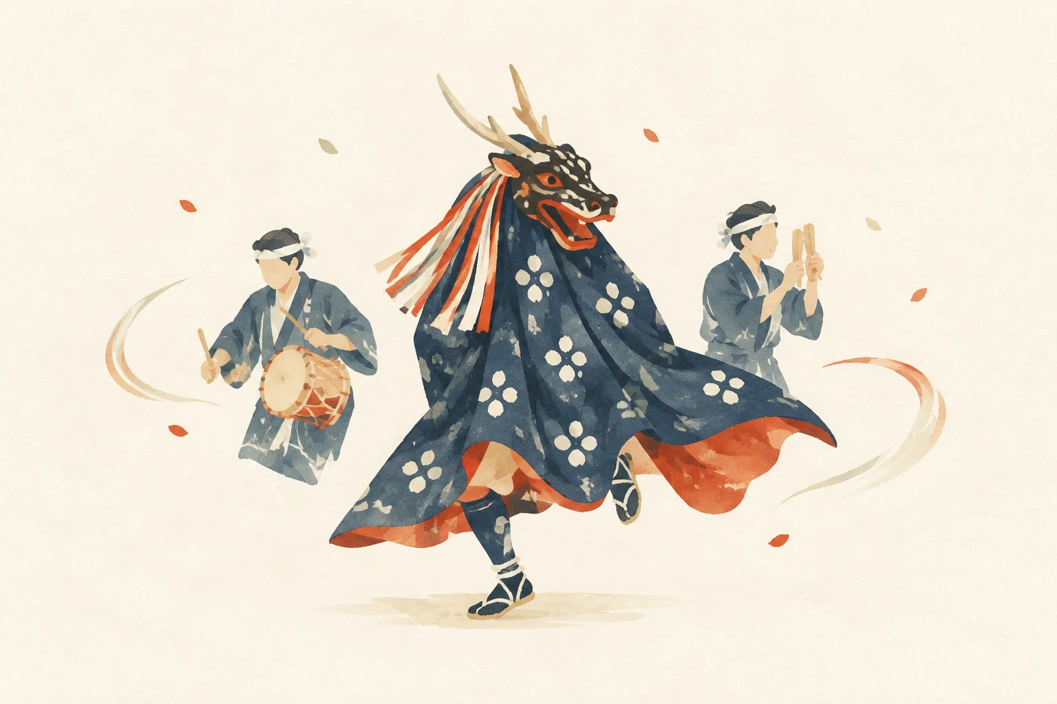 An image of a festival themed around Hagino and Nitayama Shishiodori