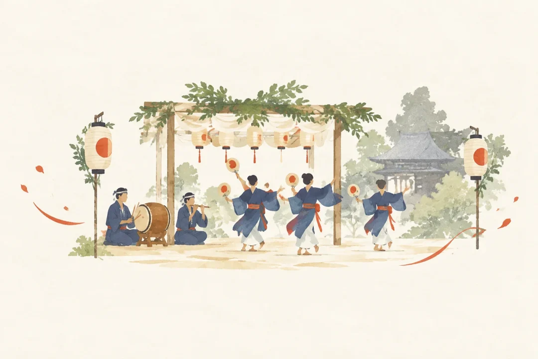 塙の天祭をテーマにした祭りのイメージ