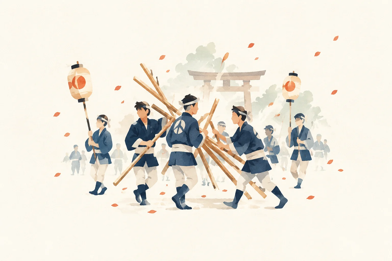 鹿島の祭頭祭をテーマにした祭りのイメージ
