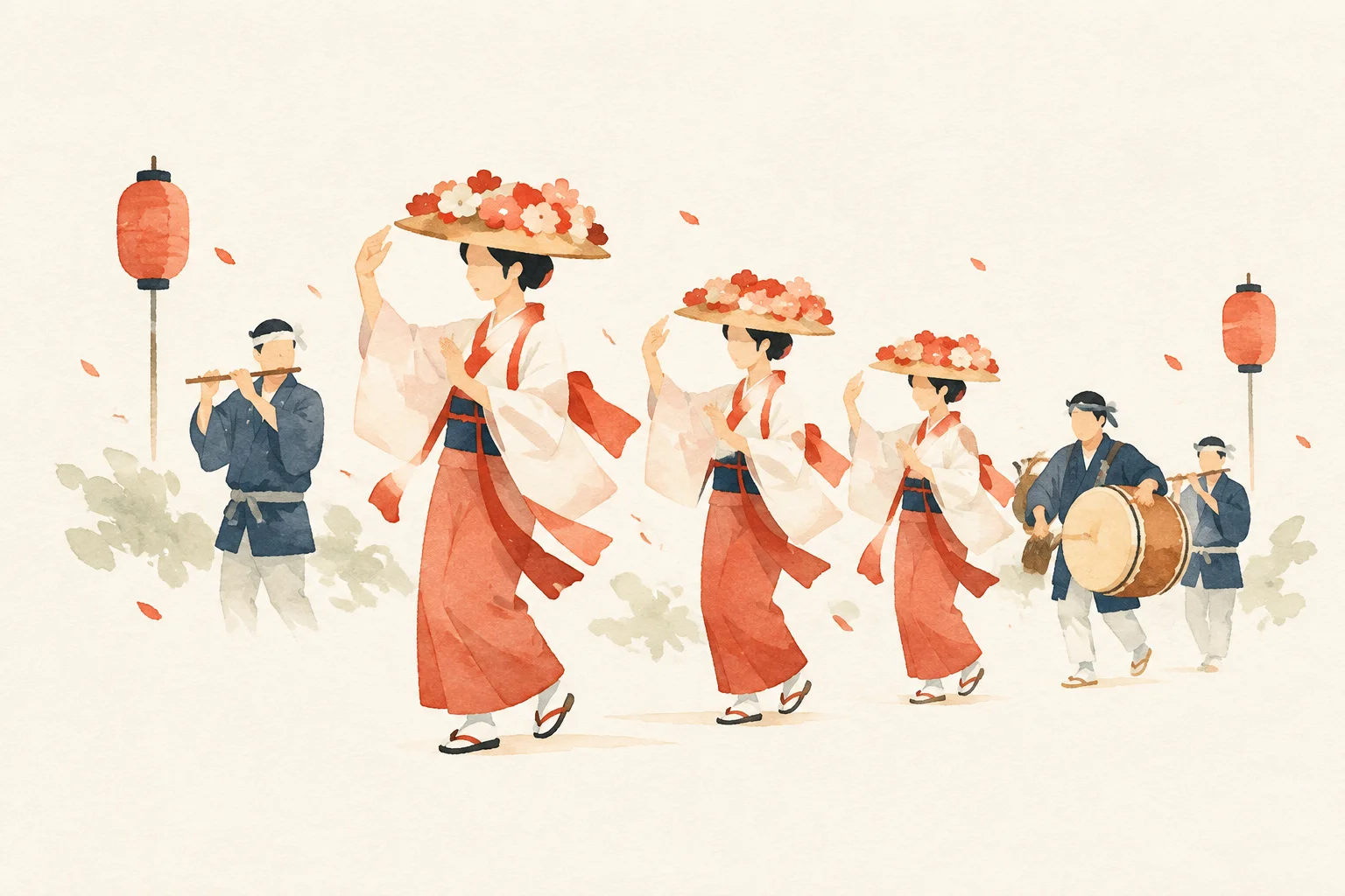 真家のみたま踊をテーマにした祭りのイメージ