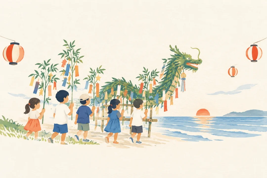 大磯の七夕行事をテーマにした祭りのイメージ