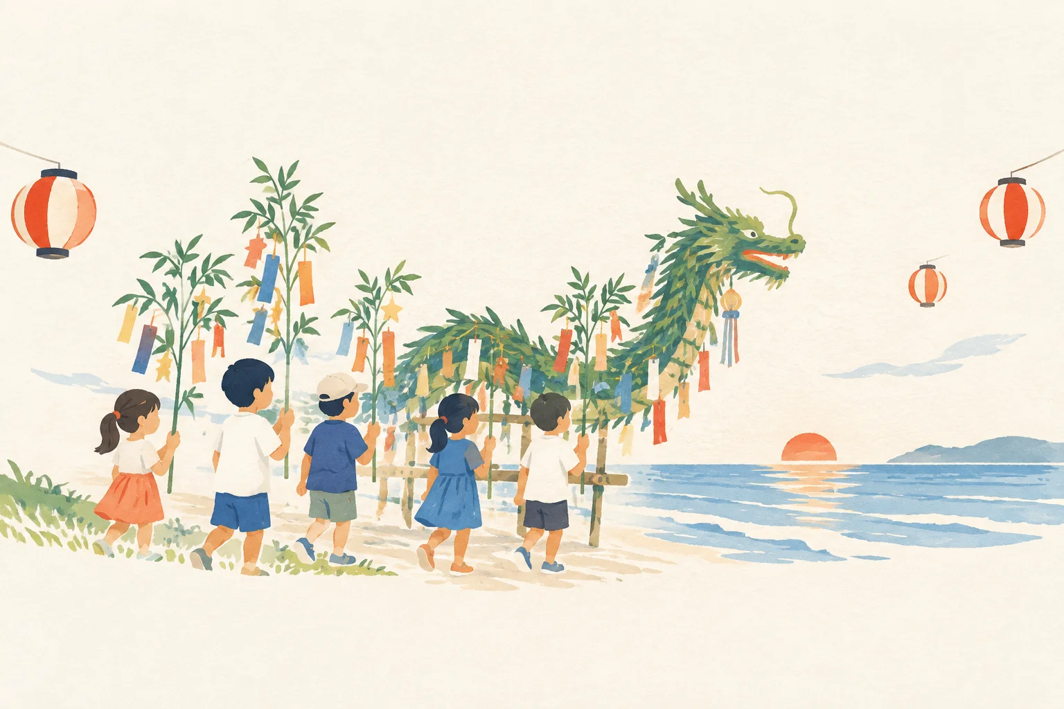 An illustration inspired by the Oiso Tanabata Festival